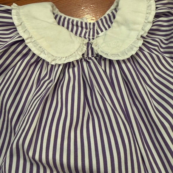 12M Girls Ralph Lauren Purple And White Striped Dress - Picture 2 of 6